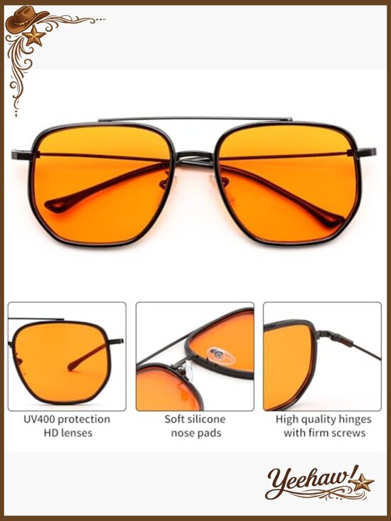 Retro Square Metal Frame Sunglasses UV Protection main image 7